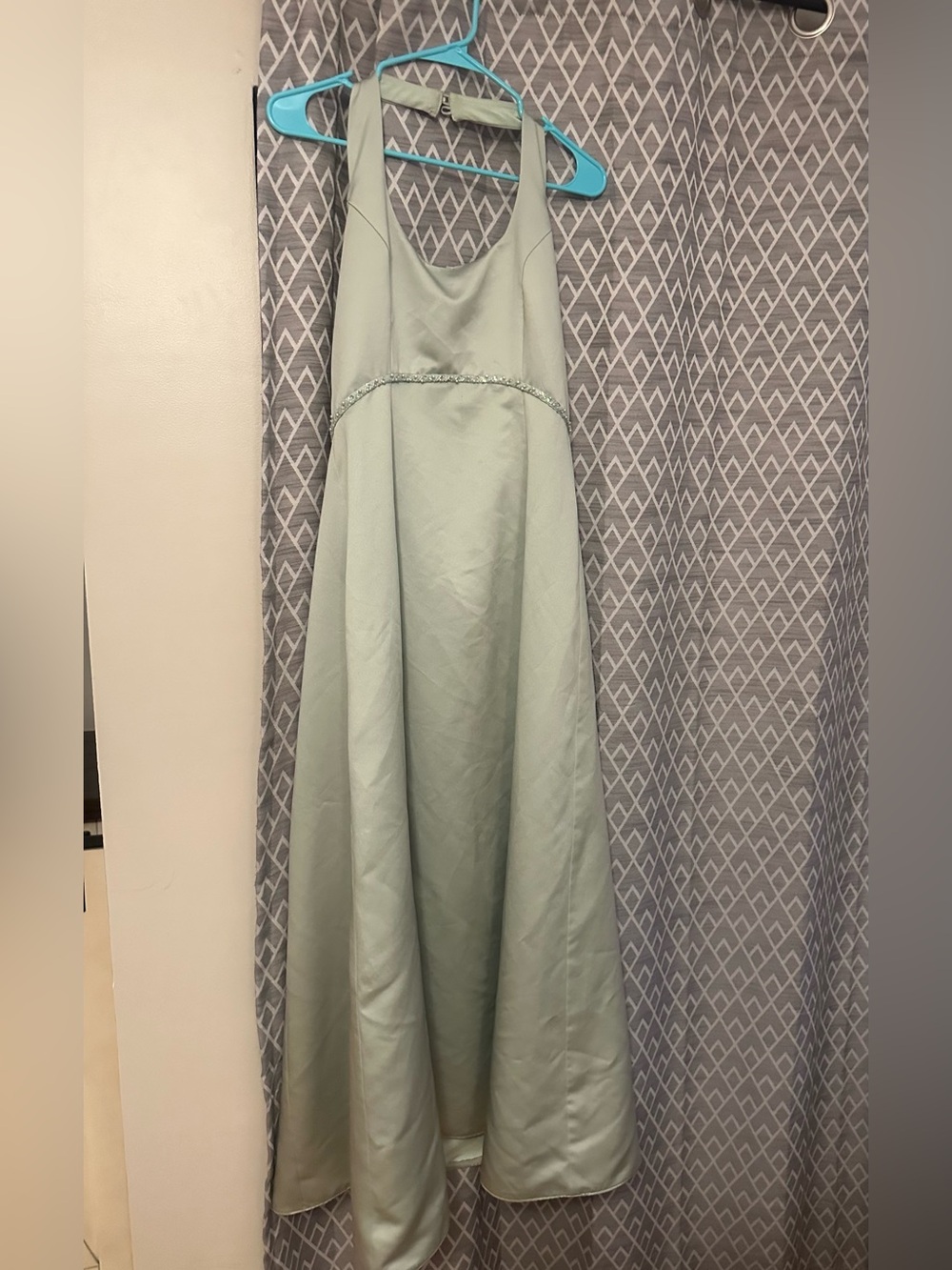 Sage Green Halter Evening Dress